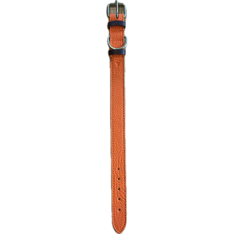 COLLIER CHIEN ORANGE EN CUIR TAPEL