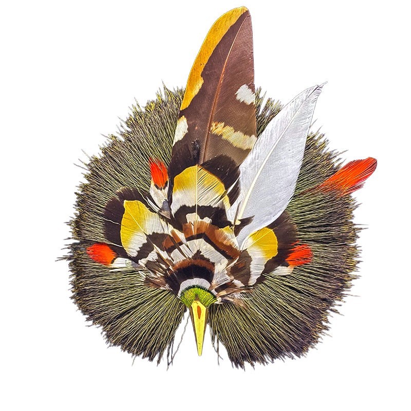 Broche Plumes & Chevreuil Georgine Glaenzer Grand modèle