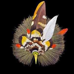 Broche Plumes & Chevreuil Georgine Glaenzer Grand modèle