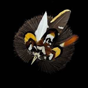 Broche Plumes & Chevreuil Georgine Glaenzer petit modèle