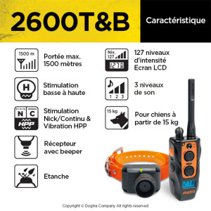 Dogtra 2600 T&B : Collier de dressage performant