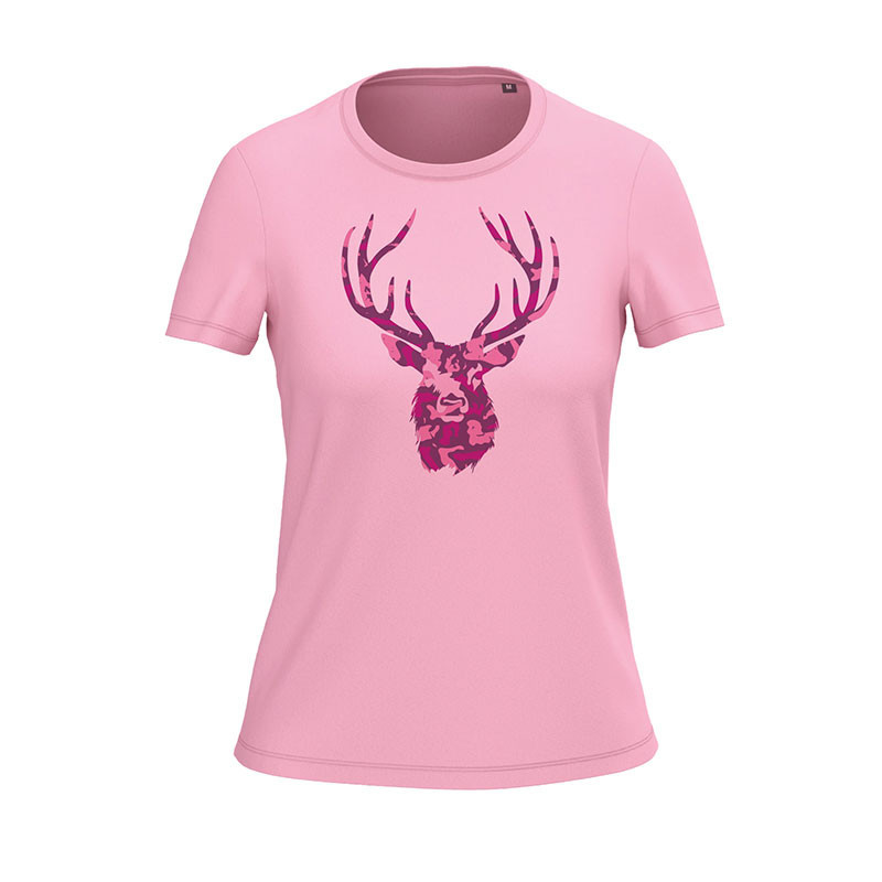T-Shirt Cerf Camouflage – Élégance sauvage pour les femmes