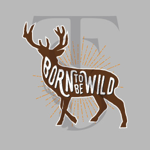 T-Shirt Born to Be Wild – Cerf Graphique Esprit Nature