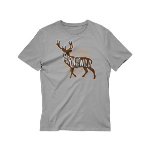 T-Shirt Born to Be Wild – Cerf Graphique Esprit Nature