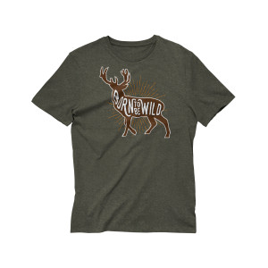 T-Shirt Born to Be Wild – Cerf Graphique Esprit Nature