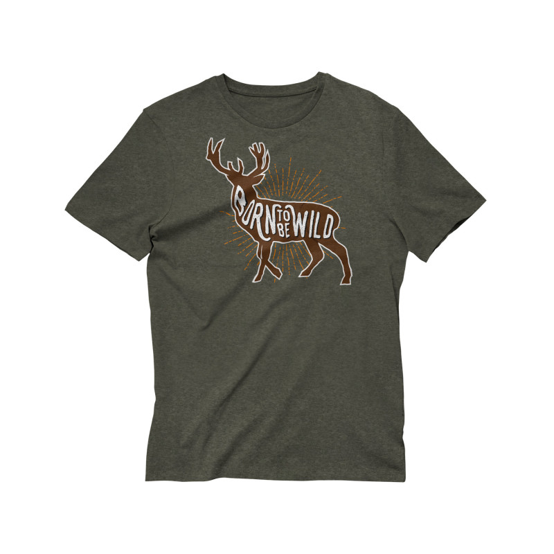 T-Shirt Born to Be Wild – Cerf Graphique Esprit Nature